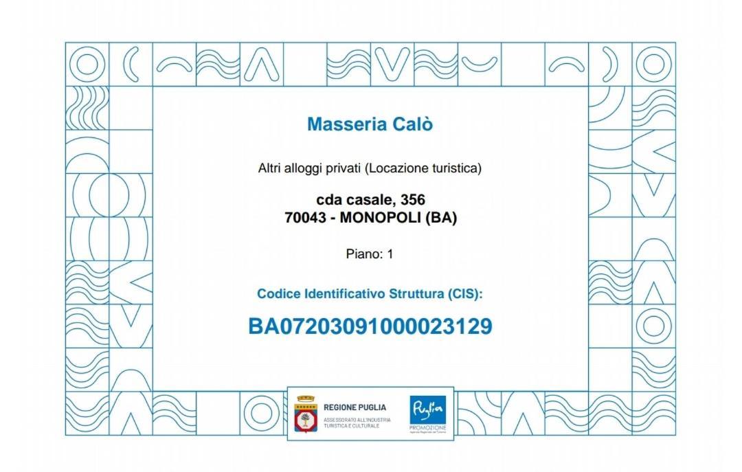 Masseria Calò Monopoli Esterno foto